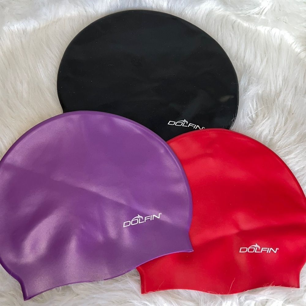 Dolphin swim cap bundle of 3 NEW